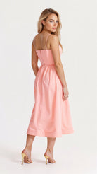 Damen Midi A-Linien Kleid Spaghettiträger Klassisch - Image 5