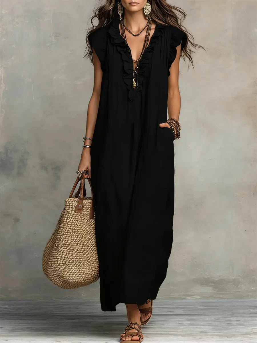 Damen Boho Maxikleid Fließend - Image 7