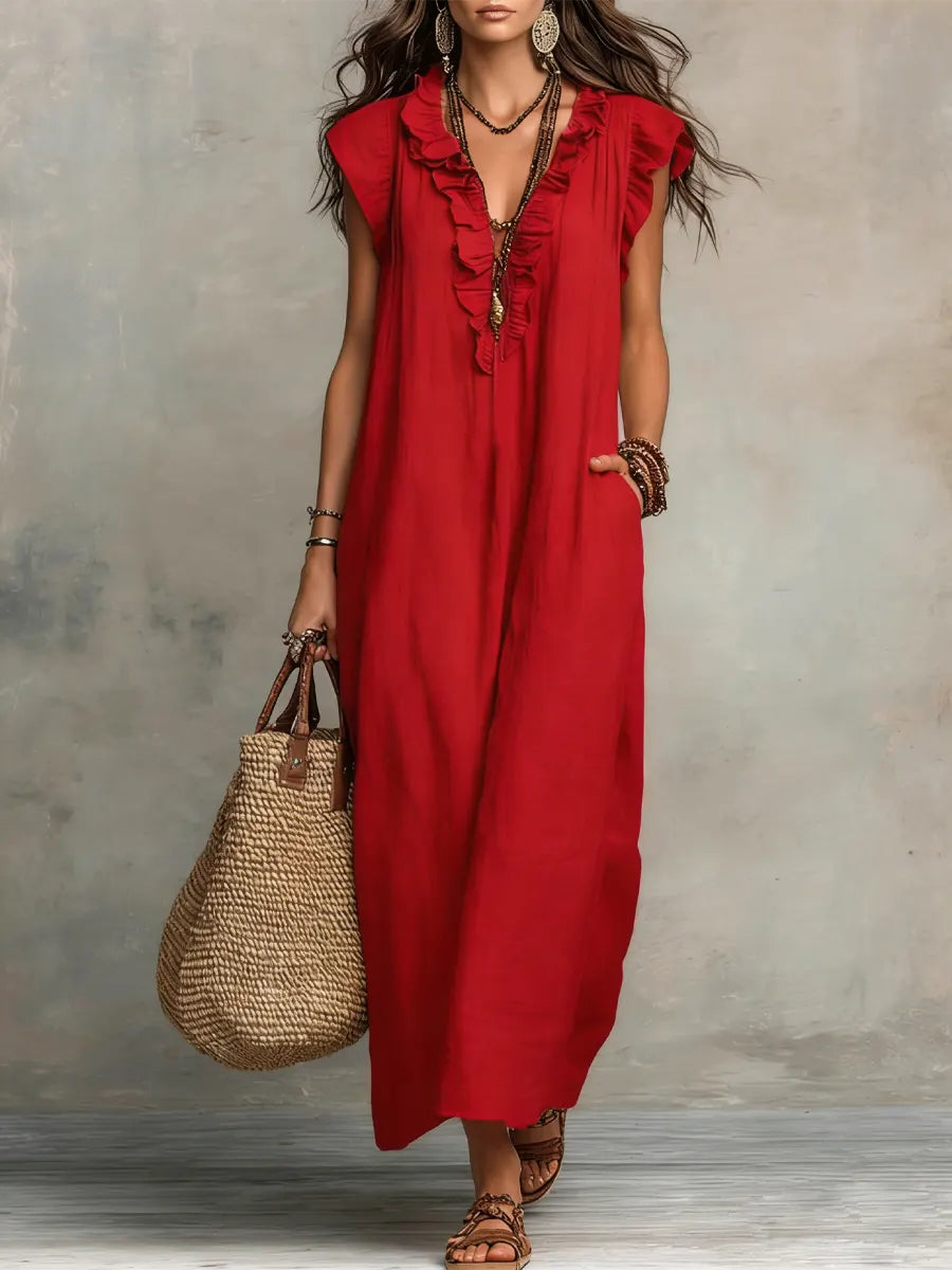 Damen Boho Maxikleid Fließend - Image 5