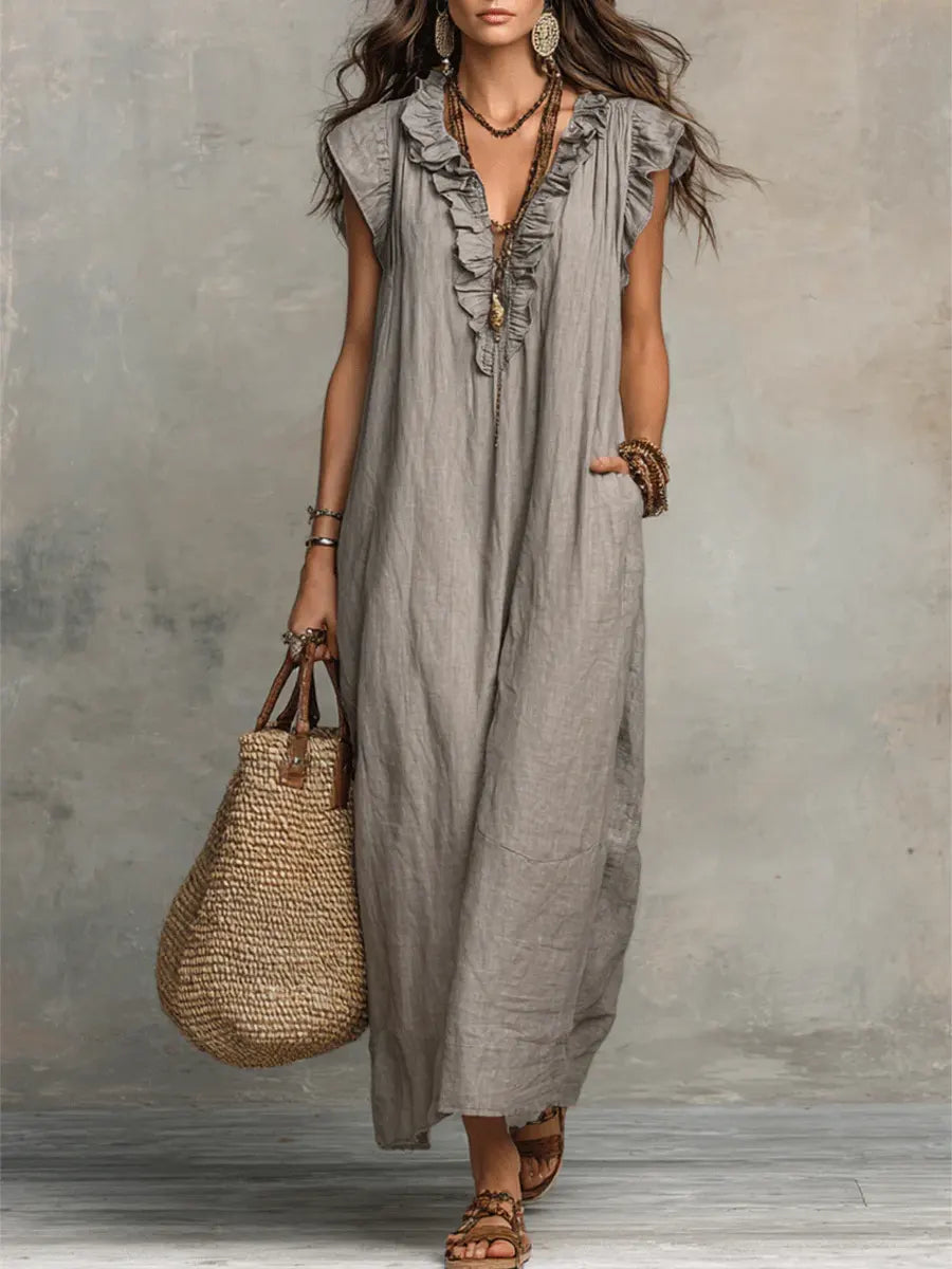 Damen Boho Maxikleid Fließend - Image 2