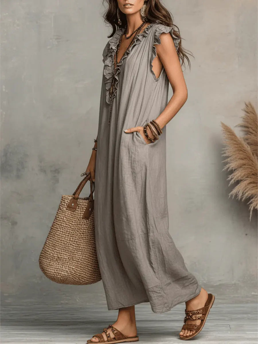 Damen Boho Maxikleid Fließend - Image 17