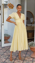 Elunéra - Vestido maxi fluido con botones