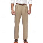 Pantaloni da uomo con pieghe in vita e gamba dritta