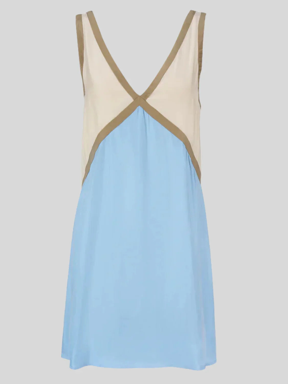 Damen Minikleid Rückenfrei Kontrast Design - Image 3