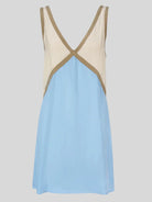 Damen Minikleid Rückenfrei Kontrast Design - Image 3