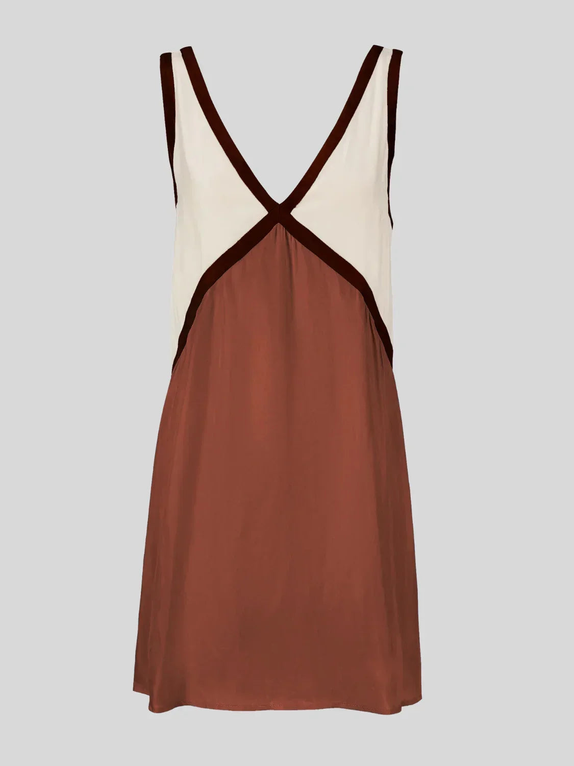 Damen Minikleid Rückenfrei Kontrast Design - Image 5