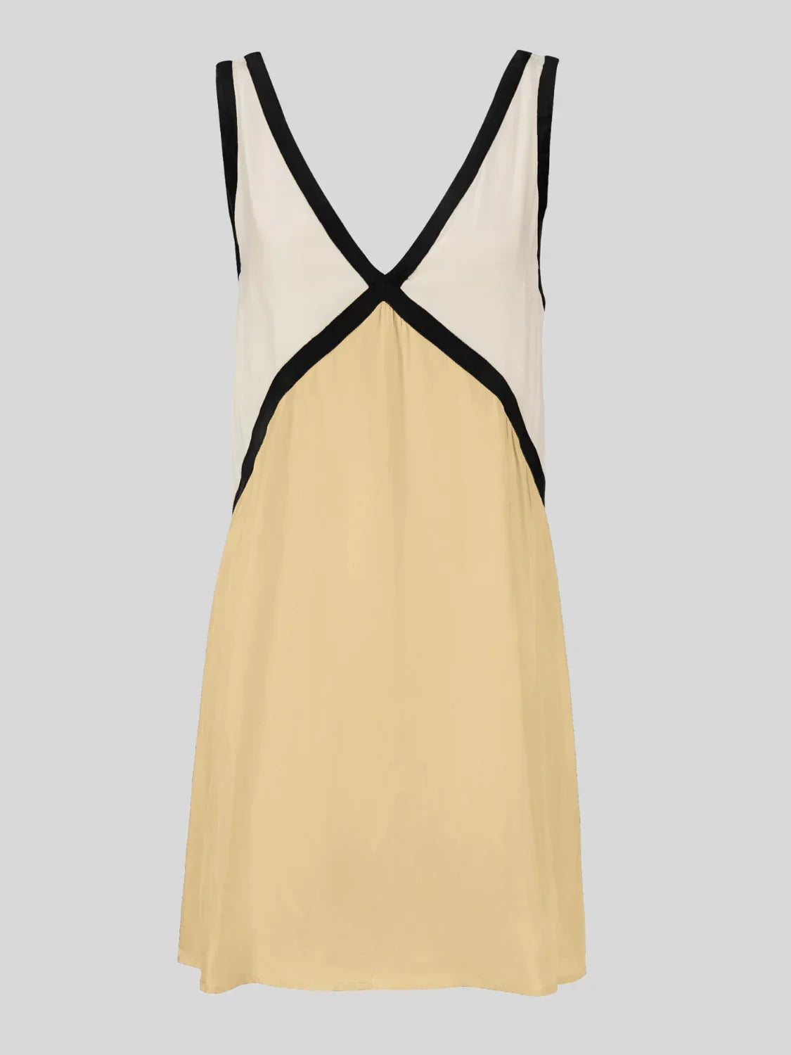 Damen Minikleid Rückenfrei Kontrast Design - Image 7