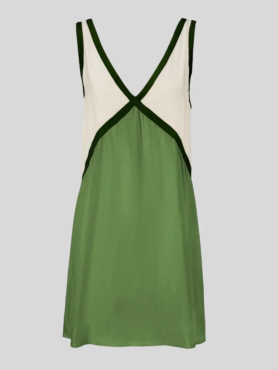 Damen Minikleid Rückenfrei Kontrast Design - Image 4