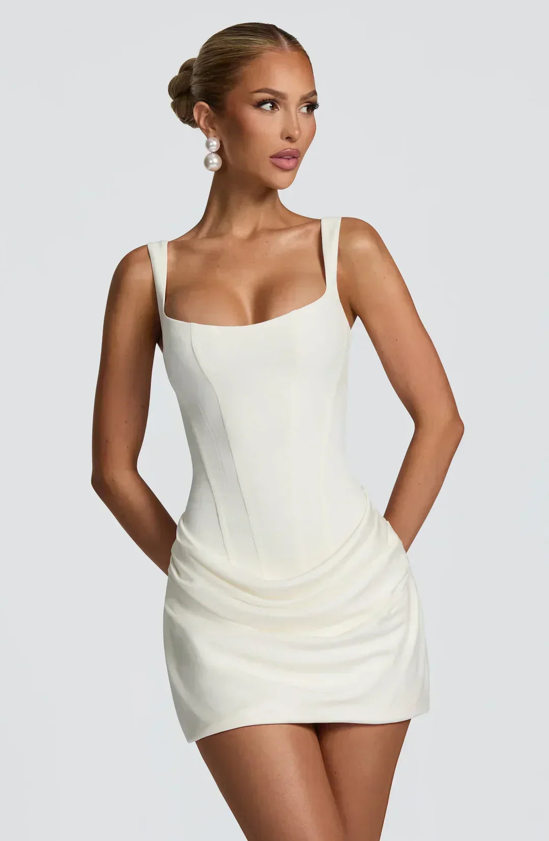Damen Drapiertes Korsett Minikleid - Image 5