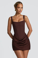 Damen Drapiertes Korsett Minikleid