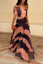 Damen Plissee One-Shoulder Maxikleid Sommer - Image 9