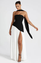 Trägerloses Korsett Maxikleid Schaldetail hohem Schlitz - Image 16