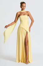 Trägerloses Korsett Maxikleid Schaldetail hohem Schlitz - Image 10