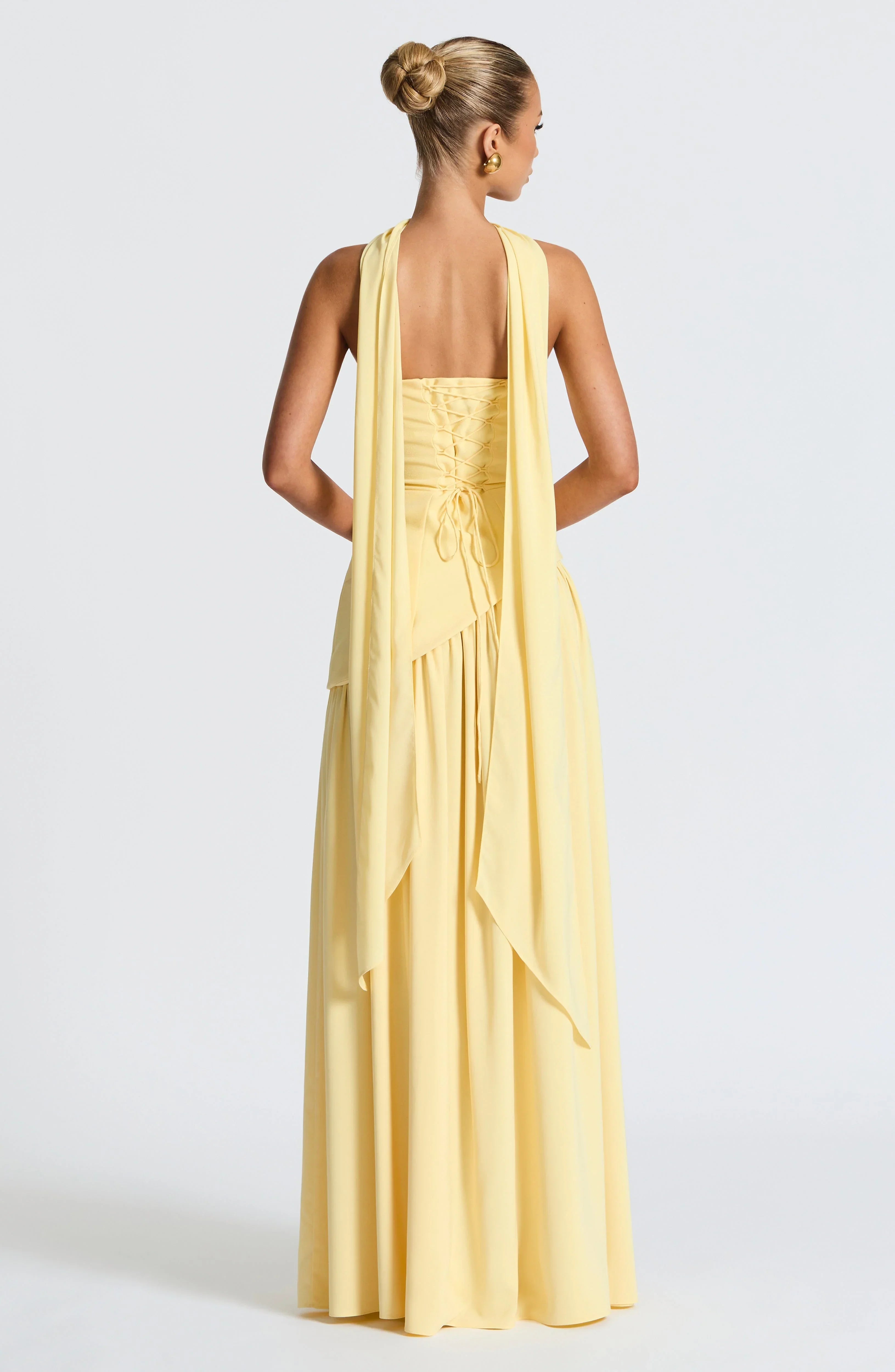 Trägerloses Korsett Maxikleid Schaldetail hohem Schlitz - Image 11