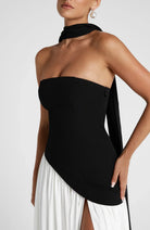 Trägerloses Korsett Maxikleid Schaldetail hohem Schlitz - Image 17