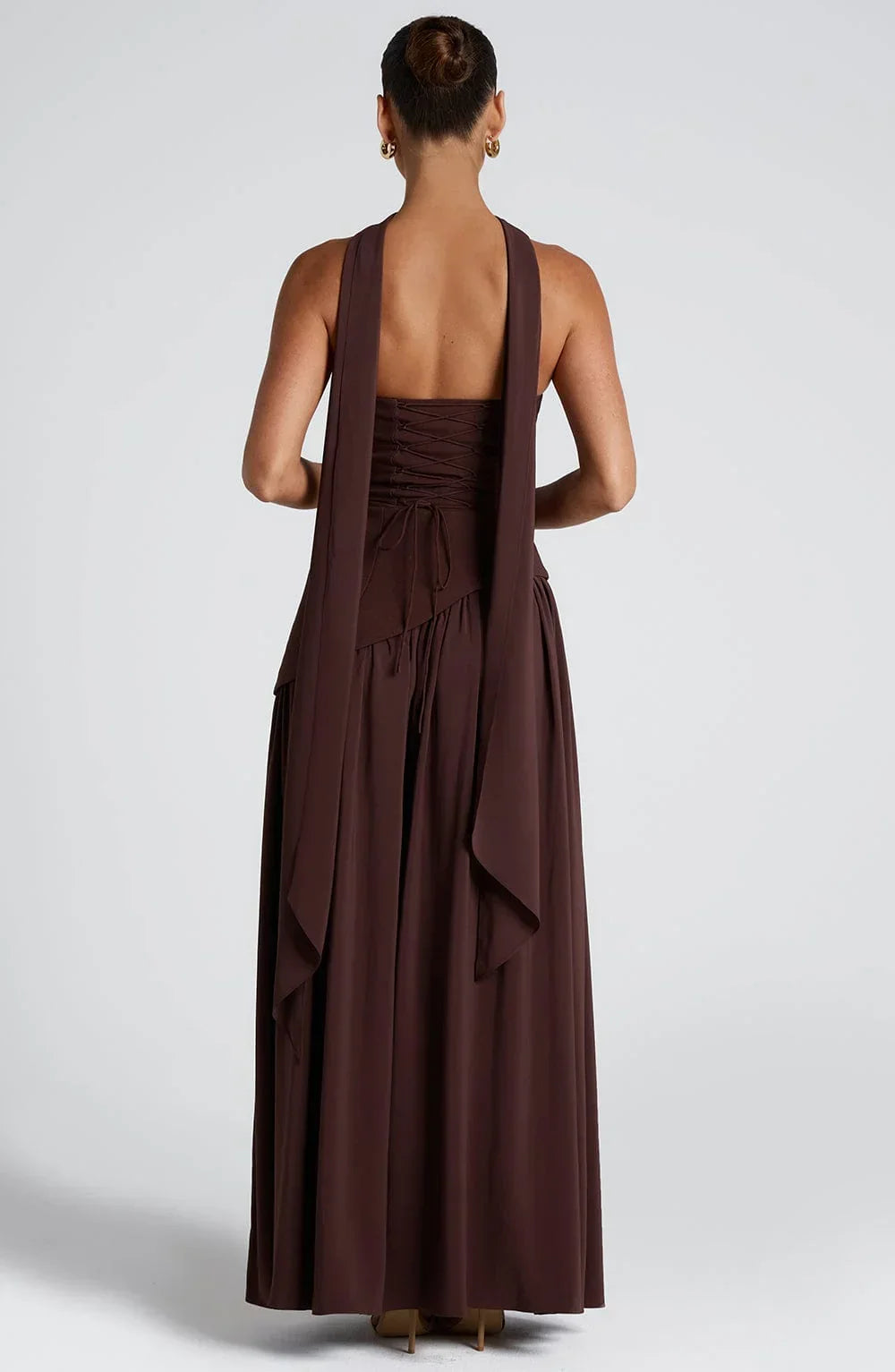 Trägerloses Korsett Maxikleid Schaldetail hohem Schlitz - Image 3