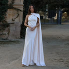 Damen Maxikleid Einschulter Drapiert - Image 11