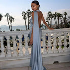 Damen Maxikleid Einschulter Drapiert - Image 2