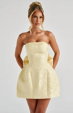 Nerissa - Vestido curto jacquard com costas descobertas