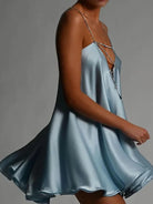 Damen Minikleid mit Kette Abend Partykleid kurz - Image 14