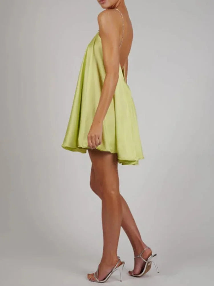 Damen Minikleid mit Kette Abend Partykleid kurz - Image 5