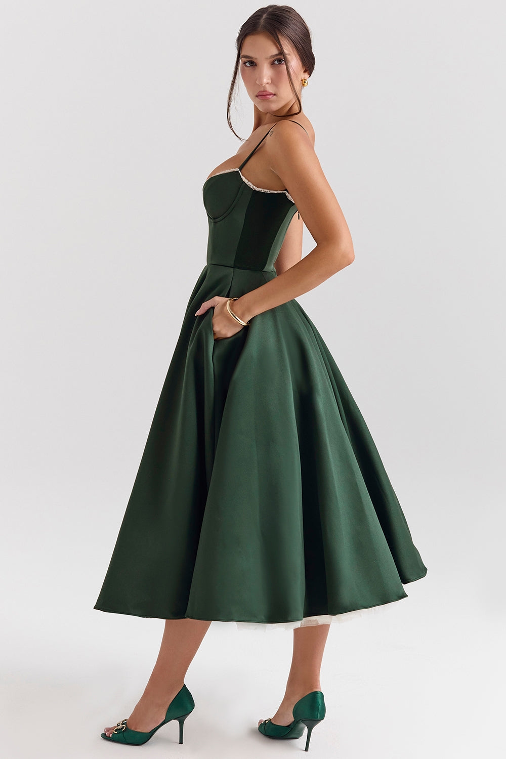 Damen Midi-Tüllkleid Träger Festlich - Image 31