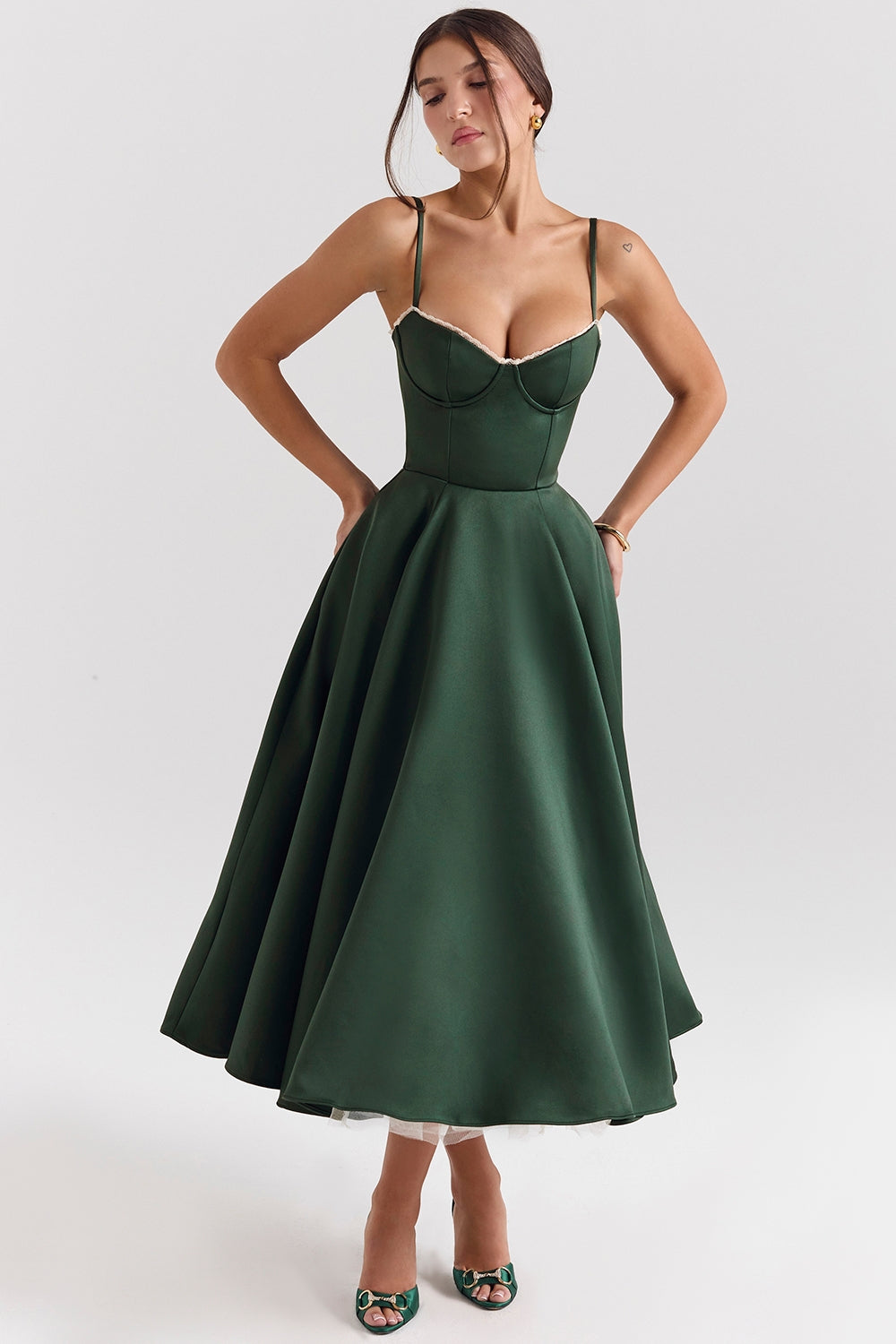 Damen Midi-Tüllkleid Träger Festlich - Image 28