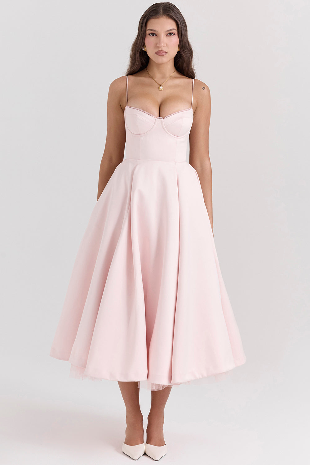 Damen Midi-Tüllkleid Träger Festlich - Image 8