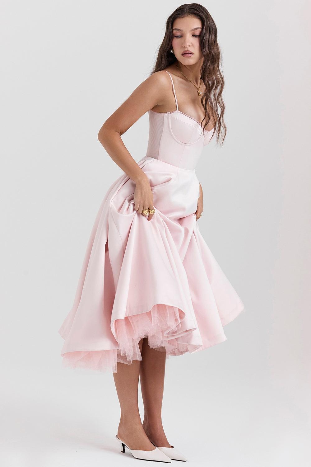Damen Midi-Tüllkleid Träger Festlich - Image 12