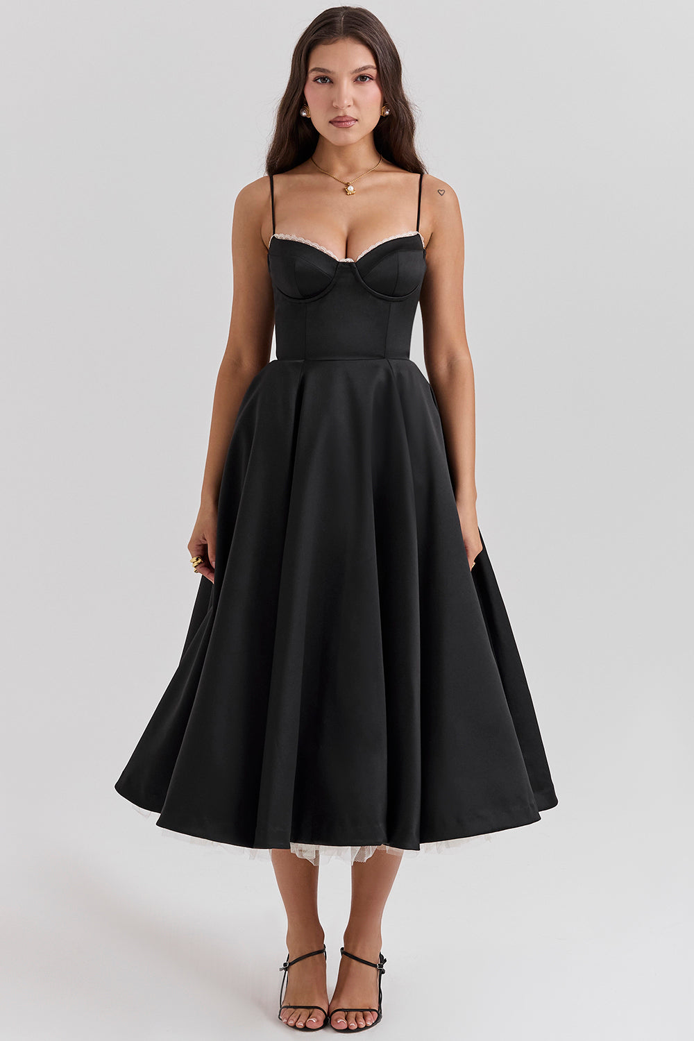 Damen Midi-Tüllkleid Träger Festlich - Image 14