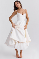 Damen Midi-Tüllkleid Träger Festlich - Image 20