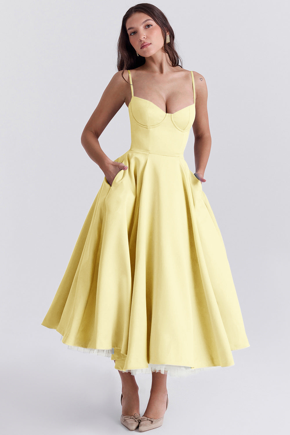 Damen Midi-Tüllkleid Träger Festlich - Image 27