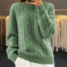 Damen Zopfstrickpullover Kuscheliger Warmer Strickpullover - Image 5