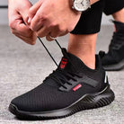Herren Sicherheitsschuhe Stahlkappe Mesh atmungsaktiv schwarz - Image 6