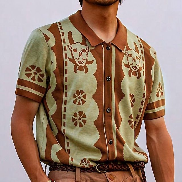 Herren Poloshirt gestreift Kurzarm