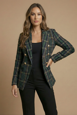 Thisbe - Blazer feminino ajustado aos quadrados