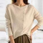 Cardigan en maille pour femme avec boutons nacrés et coupe ample