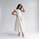 Damen A-Linien Midi-Kleid ärmellos Hochzeitsgast festlich - Image 11