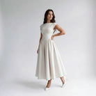 Damen A-Linien Midi-Kleid ärmellos Hochzeitsgast festlich - Image 12