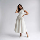 Damen A-Linien Midi-Kleid ärmellos Hochzeitsgast festlich - Image 13