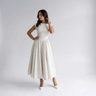 Damen A-Linien Midi-Kleid ärmellos Hochzeitsgast festlich - Image 14