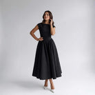 Damen A-Linien Midi-Kleid ärmellos Hochzeitsgast festlich - Image 17