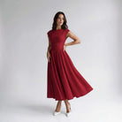 Damen A-Linien Midi-Kleid ärmellos Hochzeitsgast festlich - Image 7